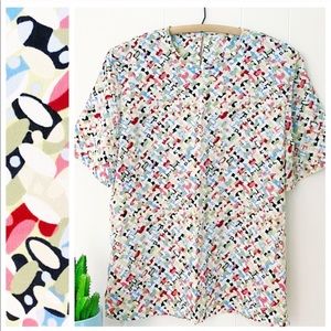 ❌SOLD❌VTG 80s Multi-color Midcentury Abstract Dot Top